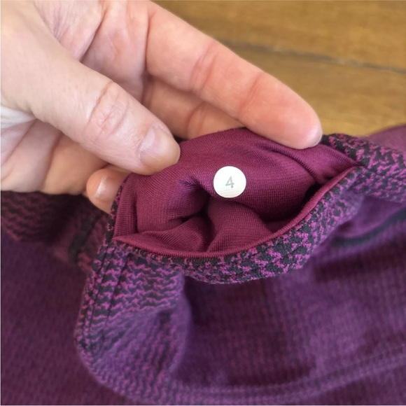 LULULEMON Wunder Under Crop 4 Teeny Tooth Deep Fuchsia Black - Picture 5 of 8